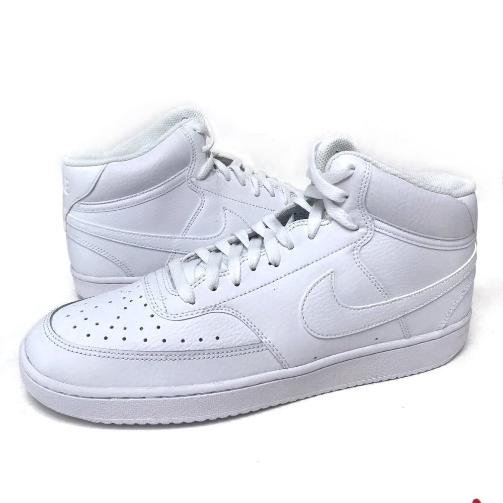 NWOB Nike Triple White Court Vision Mid Men’s Size 11.5